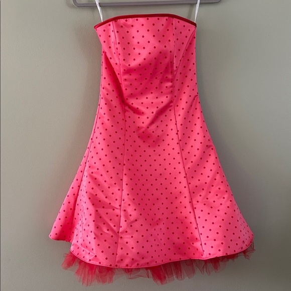 Jessica McClintock for Gunne Sax Strapless Dress Polka Dot Peek-a-Boo Tulle NWT - Picture 12 of 14